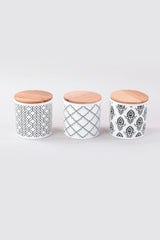Set cutie de depozitare, 3 Piese, Alb, 12x12x10 cm