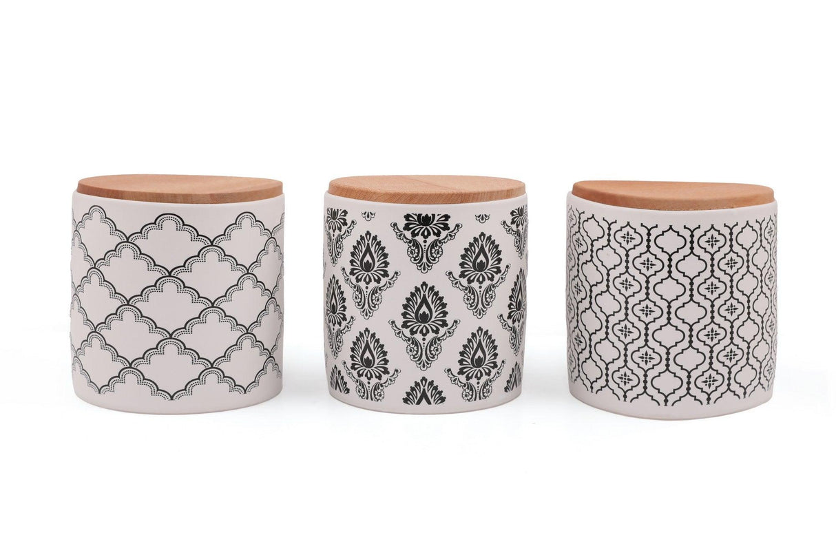Set cutie de depozitare, 3 Piese, Alb, 12x12x10 cm