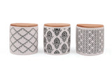 Set cutie de depozitare, 3 Piese, Alb, 12x12x10 cm