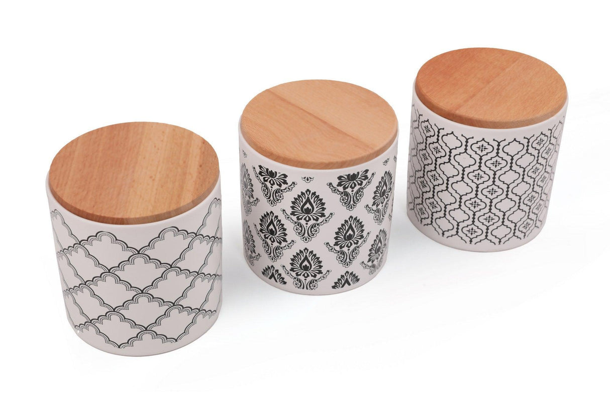 Set cutie de depozitare, 3 Piese, Alb, 12x12x10 cm
