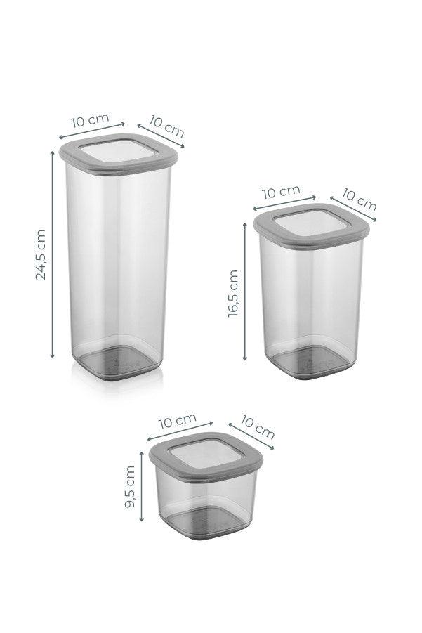 Set cutie de depozitare, Gri, 10x25x10 cm