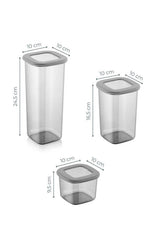 Set cutie de depozitare, Gri, 10x25x10 cm