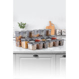 Set cutie de depozitare, Gri, 12x16.5x11.2 cm