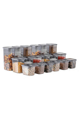 Set cutie de depozitare, Gri, 12x16.5x11.2 cm