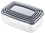 Set cutie de depozitare, Transparent, Multicolor, 15x8x23 cm