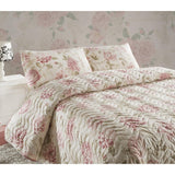 Set cuvertura matlasata single, Roz, 220x160 cm