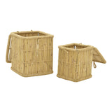 Set de 2 cosuri de rufe Dremia bambus, Natural, 46x46x55 cm