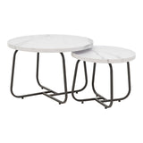 Set 2 mese de cafea Crismory, MDF si metal, 70x70x47 cm - Set 2 mese de cafea Crismory, MDF si metal, 70x70x47 cm