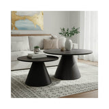 Set de 2 mese de cafea, Donda, compacte, Negru, 80x80x45 cm