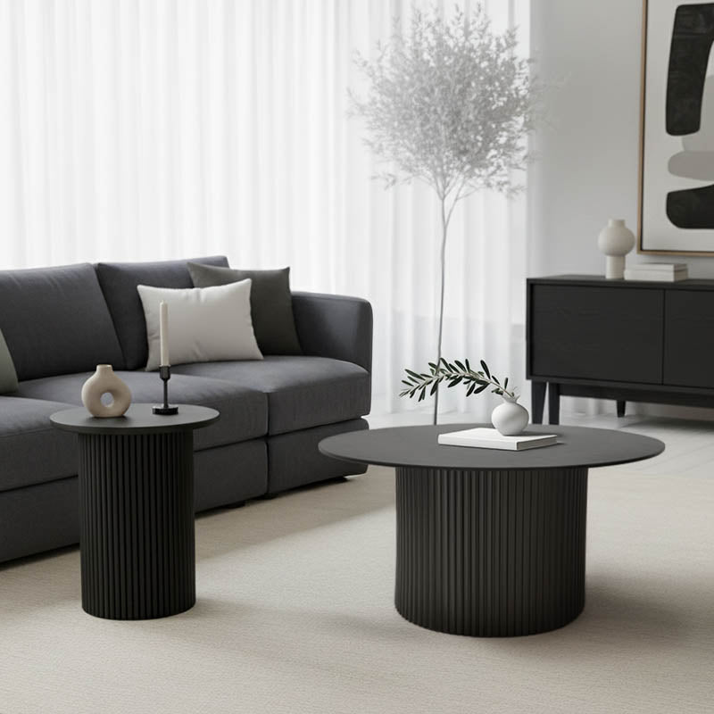 Set 2 mese de cafea Dovel, MDF si metal, 70x70x45 cm - Set 2 mese de cafea Dovel, MDF si metal, 70x70x45 cm