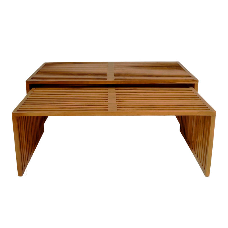 Set de 2 mese de gradina Tinnie Boho, Natural, 116x60x46 cm