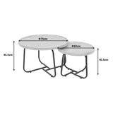 Set 2 mese de cafea Crismory, MDF si metal, 70x70x47 cm - Maro