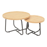 Set 2 mese de cafea Crismory, MDF si metal, 70x70x47 cm - Set 2 mese de cafea Crismory, MDF si metal, 70x70x47 cm - 029-000242