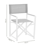 Set de 3 buc masa si scaune de gradina Kliton-Mabu set de 3 aluminiu, alb, 80x80x74 cm