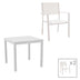 Set de 3 buc masa si scaune de gradina Kliton Moly aluminiu, alb, 80x80x74 cm