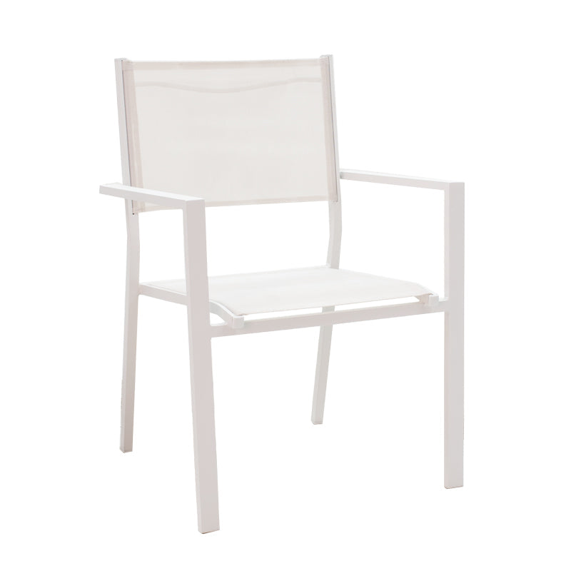 Set de 3 buc masa si scaune de gradina Kliton Moly aluminiu, alb, 80x80x74 cm