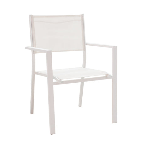 Set de 3 buc masa si scaune de gradina Kliton Moly aluminiu, alb, 80x80x74 cm