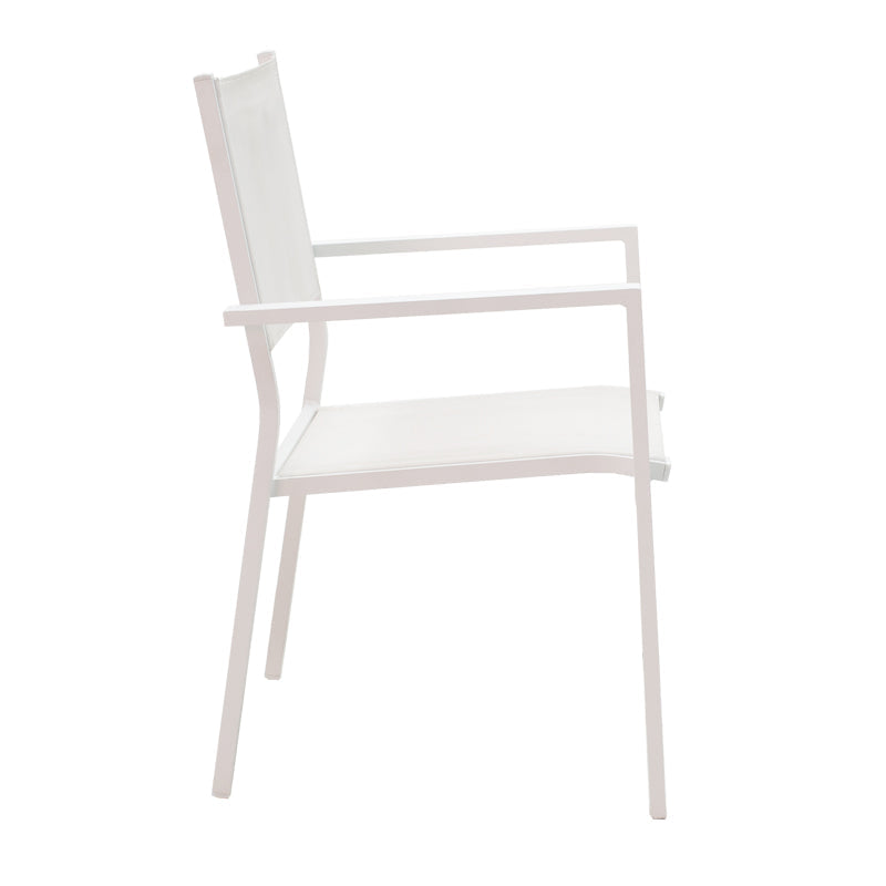 Set de 3 buc masa si scaune de gradina Kliton Moly aluminiu, alb, 80x80x74 cm