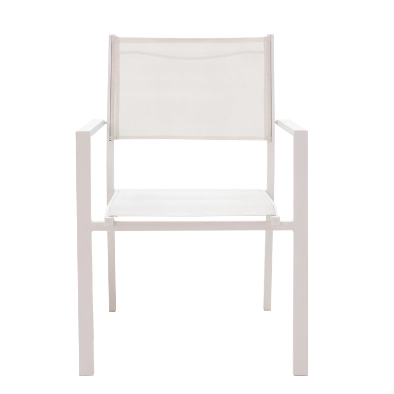 Set de 3 buc masa si scaune de gradina Kliton Moly aluminiu, alb, 80x80x74 cm