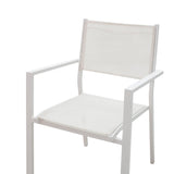 Set de 3 buc masa si scaune de gradina Kliton Moly aluminiu, alb, 80x80x74 cm
