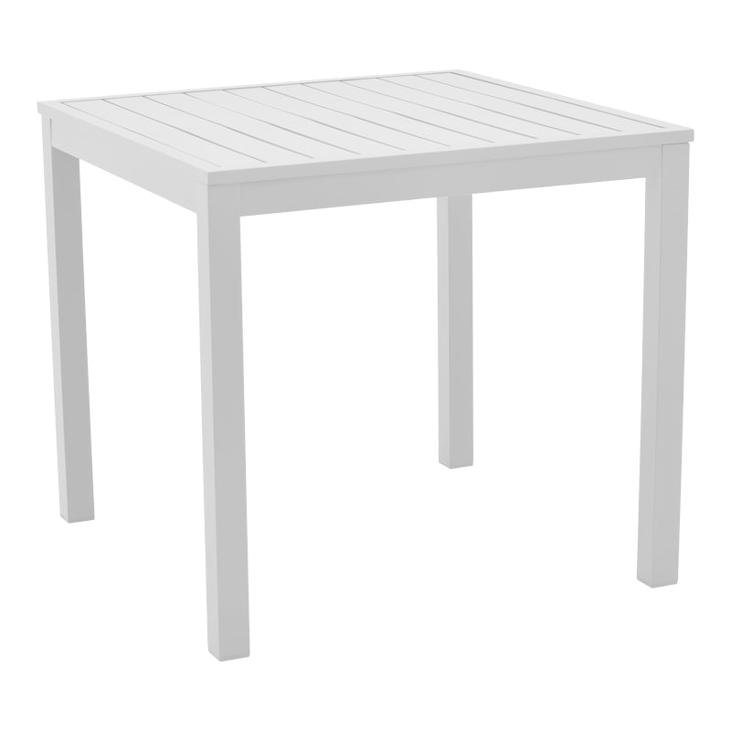 Set de 3 buc masa si scaune de gradina Kliton-Norture aluminiu, alb, 80x80x74 cm