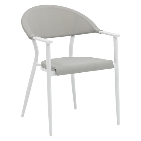 Set de 3 buc masa si scaune de gradina Kliton Pino din aluminiu, alb, 80x80x74 cm