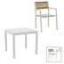 Set de 3 buc masa si scaune de gradina Savor-Kliton aluminiu alb si ratan, Natural, 80x80x74 cm