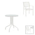 Set de 3 buc masa si scaune de gradina Valor-Confidence B metal, alb, 60x60x70 cm