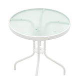 Set de 3 buc masa si scaune de gradina Valor-Confidence B metal, alb, 60x60x70 cm