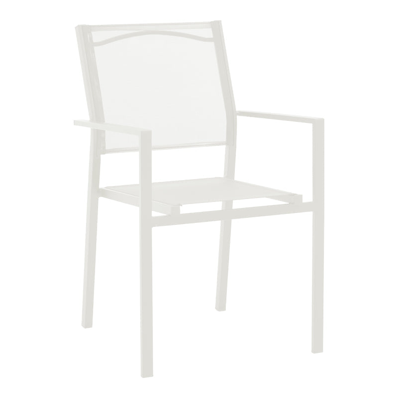 Set de 3 buc masa si scaune de gradina Valor-Confidence B metal, alb, 60x60x70 cm