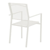 Set de 3 buc masa si scaune de gradina Valor-Confidence B metal, alb, 60x60x70 cm