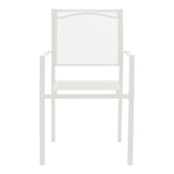 Set de 3 buc masa si scaune de gradina Valor-Confidence B metal, alb, 60x60x70 cm