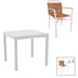 Set de 5 buc masa si scaune de gradina Kliton Clutch aluminiu, alb, 80x80x74 cm