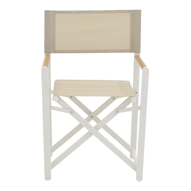 Set de 5 buc masa si scaune de gradina Kliton Mabu aluminiu, alb, 150x80x74 cm