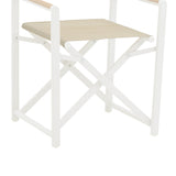 Set de 5 buc masa si scaune de gradina Kliton Mabu aluminiu, alb, 150x80x74 cm