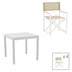 Set de 5 buc masa si scaune de gradina Kliton-Mabu aluminiu, alb, 80x80x74 cm