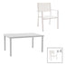 Set de 5 buc masa si scaune de gradina Kliton-Moly aluminiu, alb, 150x80x74 cm