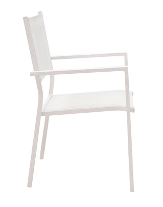 Set de 5 buc masa si scaune de gradina Kliton-Moly aluminiu, alb, 150x80x74 cm