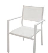 Set de 5 buc masa si scaune de gradina Kliton-Moly aluminiu, alb, 150x80x74 cm