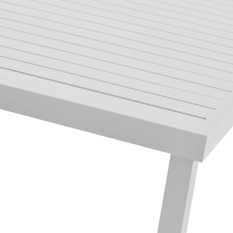 Set de 5 buc masa si scaune de gradina Kliton-Norture aluminiu, alb, 150x80x74 cm