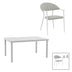 Set de 5 buc masa si scaune de gradina Kliton Pino aluminiu, alb, 150x80x74 cm