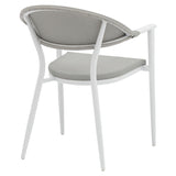 Set de 5 buc masa si scaune de gradina Kliton Pino aluminiu, alb, 150x80x74 cm
