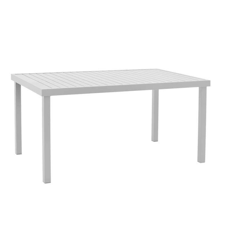 Set de 5 buc masa si scaune de gradina Kliton Pino aluminiu, alb, 150x80x74 cm