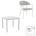 Set de 5 buc masa si scaune de gradina Kliton Pino aluminiu, alb, 80x80x74 cm