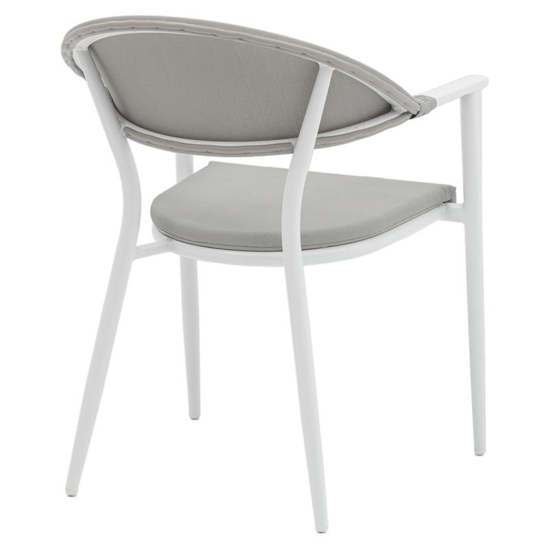 Set de 5 buc masa si scaune de gradina Kliton Pino aluminiu, alb, 80x80x74 cm