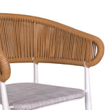 Set de 5 buc masa si scaune de gradina Kliton-Raven aluminiu, alb, 150x80x74 cm