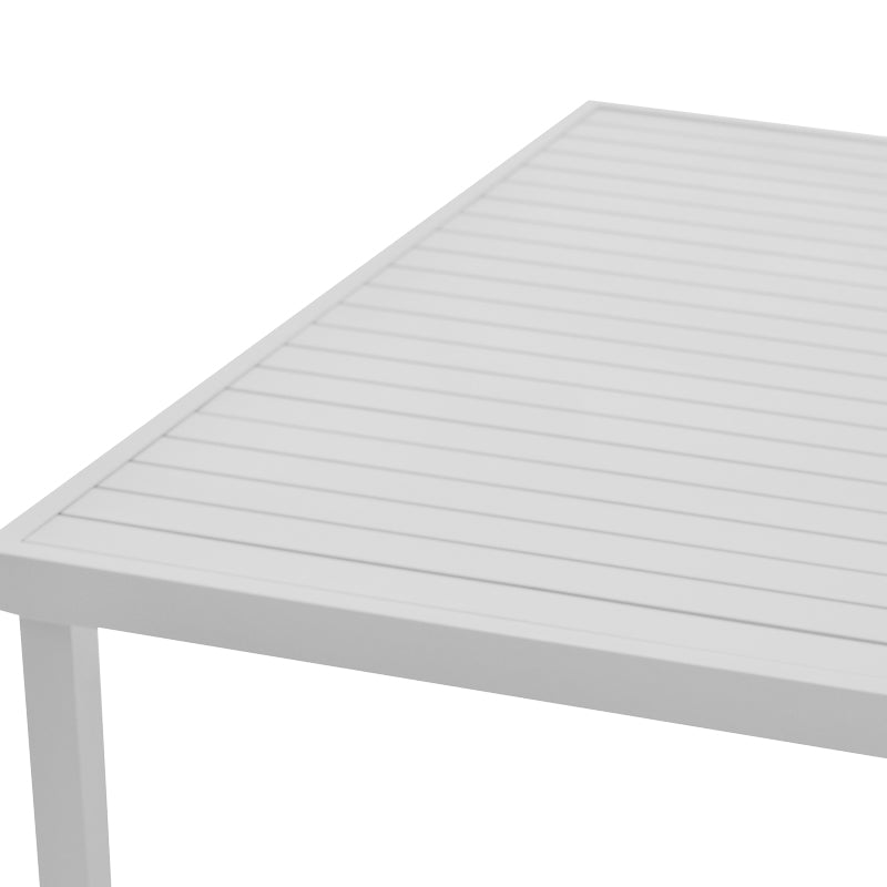 Set de 5 buc masa si scaune de gradina Kliton Savor aluminiu, alb, 150x80x74 cm