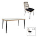 Set de 5 buc masa si scaune de gradina Naoki U ratan Natural si metal, negru, 160x90x78 cm