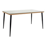 Set de 5 buc masa si scaune de gradina Naoki U ratan Natural si metal, negru, 160x90x78 cm