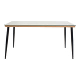 Set de 5 buc masa si scaune de gradina Naoki U ratan Natural si metal, negru, 160x90x78 cm